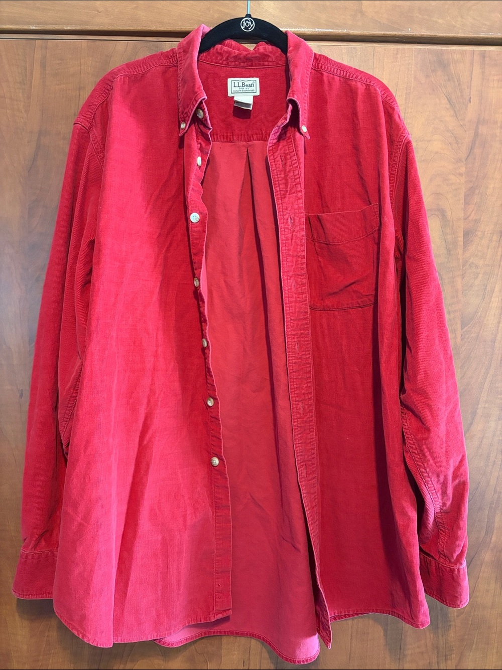 L.L.Bean Red Corduroy Button-Up Shirt